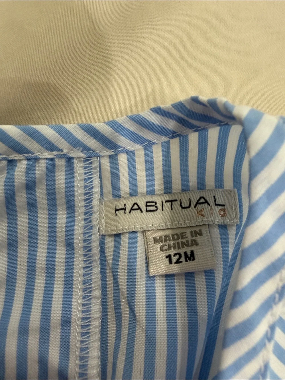 Habitual Blue and White Striped Ruffle Dress Set